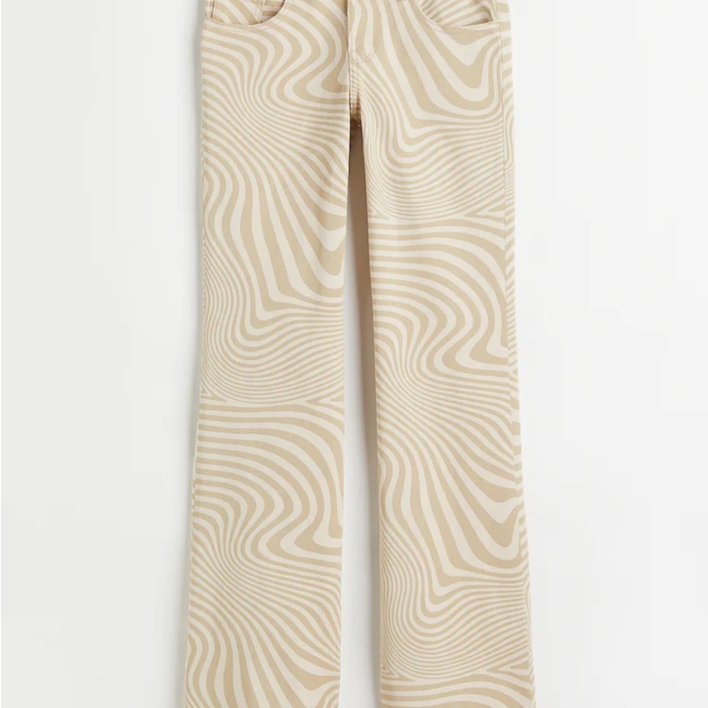 Divided Beige and Cream Patterned Women Jeans